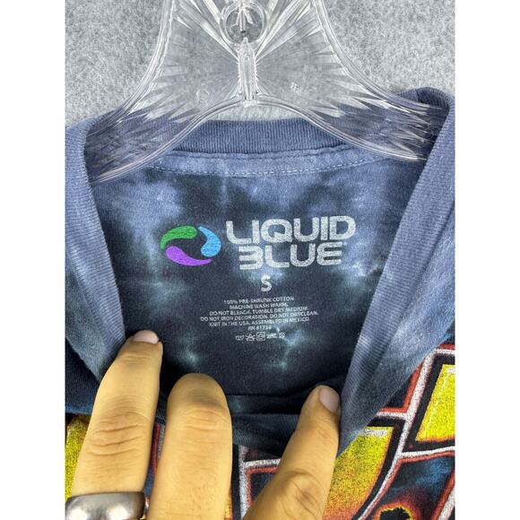 KISS Shirt Size S Blue Tie Dye Short‎ Sleeve Crewneck Tee Rock Band DEFECT - Picture 6 of 9
